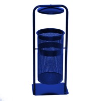 Урна металлическая стационарная Плимут 20л (855x330x260)–0,8 оц 08кп с крышкой и конусом ППл RAL 5002