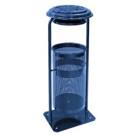 Урна металлическая стационарная Плимут 20л (880x330x320)–0,8 оц 08кп с крышкой и пепельн. ППл RAL 5002