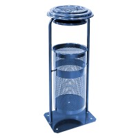 Урна металлическая стационарная Плимут 20л (880x330x320)–0,8 оц 08кп с крышкой и пепельн. ППл RAL 5017