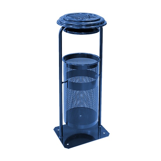 Урна металлическая стационарная Плимут 20л (880x330x320)–0,8 оц 08кп с пепельн. ППл RAL 5002