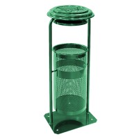 Урна металлическая стационарная Плимут 20л (880x330x320)–0,8 оц 08кп с пепельн. ППл RAL 6005