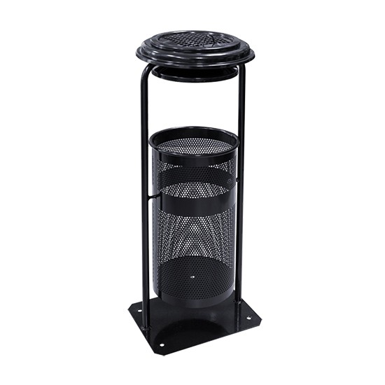 Урна металева стаціонарна Плімут 20л (880x330x320) – 0,8 оц 08кп з попільн. ППл RAL 9005