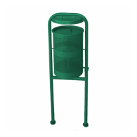 Урна металлическая стационарная Сатурн<2> 20л (1379x440x310)–1 оц 08кп ППл RAL 6005