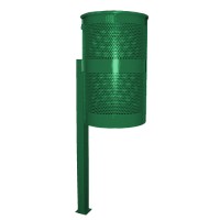 Урна металлическая стационарная Сильвер 38л (1060x383x331)–1 оц 08кп ППл RAL 6005