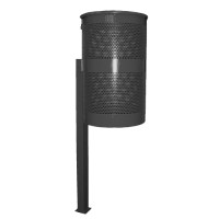 Урна металлическая стационарная Сильвер 38л (1060x383x331)–1 оц 08кп ППл RAL 9005