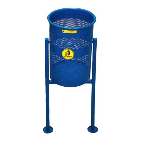 Урна металева стаціонарна Стаціонар 2-х опорн. 20л (990x340x260)–1 оц 08кп ППл RAL 5002