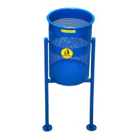 Урна металлическая стационарная Стационар 2-х опорн. 20л (990x340x260)–1 оц 08кп ППл RAL 5017