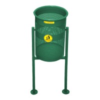 Урна металлическая стационарная Стационар 2-х опорн. 20л (990x340x260)–1 оц 08кп ППл RAL 6005