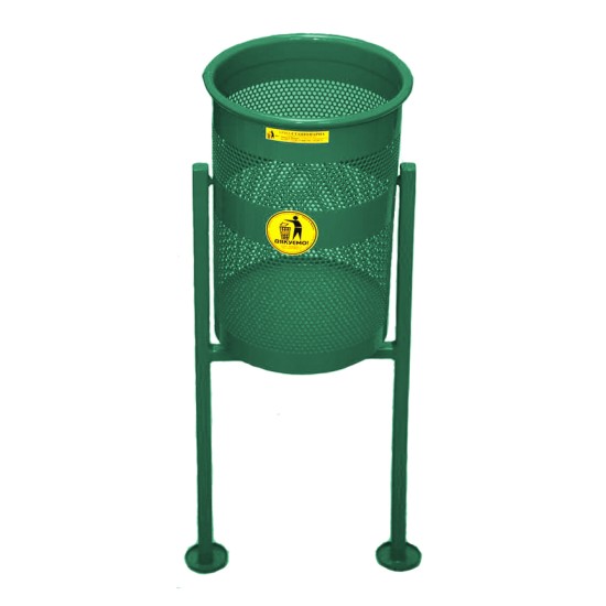 Урна металлическая стационарная Стационар 2-х опорн. 20л (990x340x260)–1 оц 08кп ППл RAL 6005