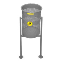 Урна металева стаціонарна Стаціонар 2-х опорн. 20л (990x340x260)–1 оц 08кп ППл RAL 7040