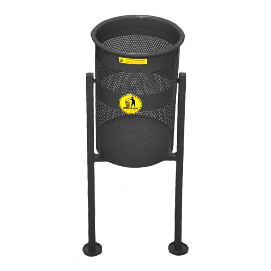 Урна металлическая стационарная Стационар 2-х опорн. 20л (990x340x260)–1 оц 08кп ППл RAL 9005