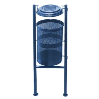 Урна металлическая стационарная Стационар 2-х опорн. 38л (1360x440x331)–1 оц 08кп с пепельн. ППл RAL 5002