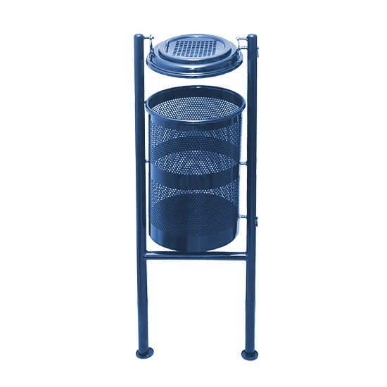 Урна металлическая стационарная Стационар 2-х опорн. 38л (1360x440x331)–1 оц 08кп с пепельн. ППл RAL 5002