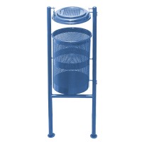 Урна металлическая стационарная Стационар 2-х опорн. 38л (1360x440x331)–1 оц 08кп с пепельн. ППл RAL 5017