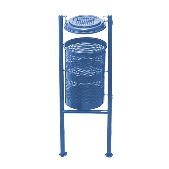 Урна металлическая стационарная Стационар 2-х опорн. 38л (1360x440x331)–1 оц 08кп с пепельн. ППл RAL 5017