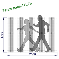 Панель ограждения проволочная Город H1,73–4/3 (1730x2500) оц Ст1 ППл RAL 6005