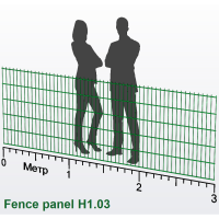 Панель огорожі дротяна Дуос H1,03–5/4/5 (1030x3000) оц Ст1 ППл RAL 6005