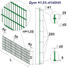 Панель огорожі дротяна Дуос H1,03–6/5/6 (1030x3000) оц Ст1 ППл RAL 6005