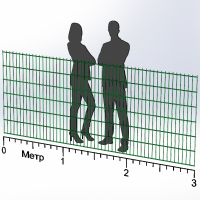 Панель огорожі дротяна Дуос H1,23–5/4/5 (1230x3000) оц Ст1 ППл RAL 6005