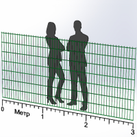 Панель огорожі дротяна Дуос H1,43–5/4/5 (1430x3000) оц Ст1 ППл RAL 6005