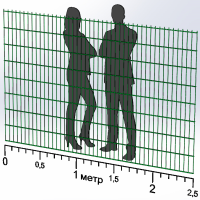 Панель огорожі дротяна Дуос H1,63–6/5/6 (1630x2500) оц Ст1 ППл RAL 6005