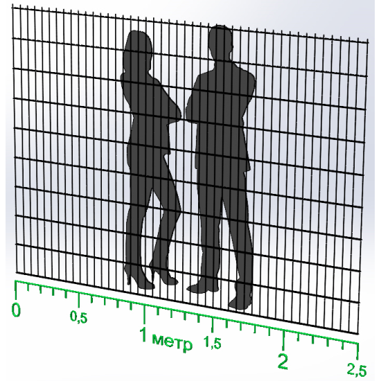 Панель огорожі дротяна Дуос H1,83–6/5/6 (1830x2500) оц Ст1 ППл RAL 7016