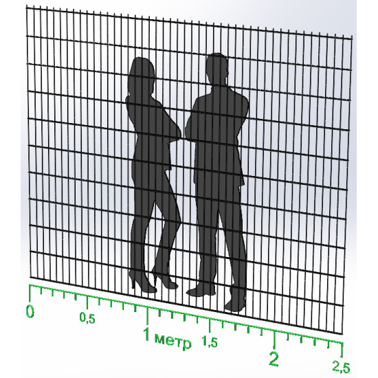Панель огорожі дротяна Дуос H2,03–5/4/5 (2030x2500) оц Ст1 ППл RAL 7016