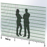 Панель огорожі дротяна Дуос H2,03–5/4/5 (2030x3000) оц Ст1 ППл RAL 6005