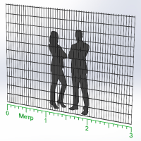 Панель огорожі дротяна Дуос H2,23–5/4/5 (2230x3000) оц Ст1 ППл RAL 7016