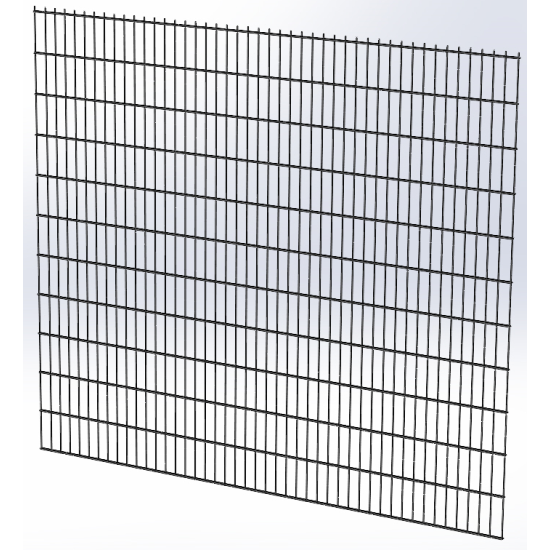 Панель огорожі дротяна Дуос H2,23–6/5/6 (2230x2500) оц Ст1 ППл RAL 7016