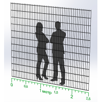 Панель огорожі дротяна Дуос H2,23–6/5/6 (2230x2500) оц Ст1 ППл RAL 7016