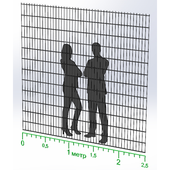 Панель ограждения проволочная Дуос H2,4–5/4/5 (2400x2500) оц Ст1 ТПК RAL 7016