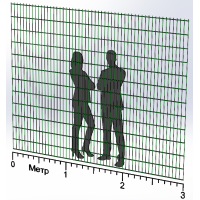 Панель огорожі дротяна Дуос H2,4–5/4/5 (2400x3000) оц Ст1 ППл RAL 6005