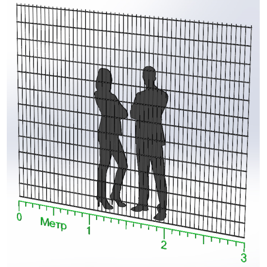 Панель огорожі дротяна Дуос H2,4–5/4/5 (2400x3000) оц Ст1 ППл RAL 7016