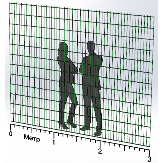 Панель огорожі дротяна Дуос H2,4–6/5/6 (2400x3000) оц Ст1 ППл RAL 6005