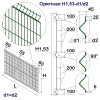 Панель огорожі дротяна Оригінал H1,53–4/4 (1530x2500) оц Ст1 ППл RAL 6005