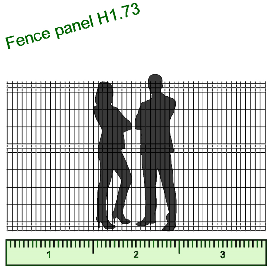 Панель огорожі дротяна Оригінал H1,73–4/4 (1730x3000) оц Ст1 ППл RAL 6005