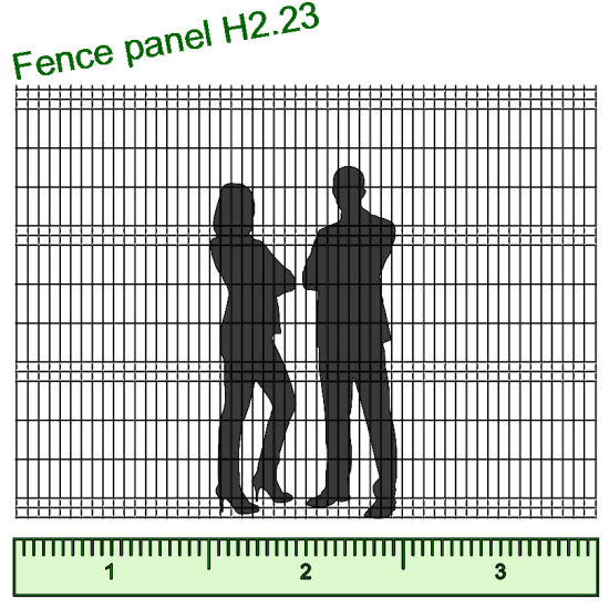 Панель огорожі дротяна Оригінал H2,23–5/5 (2230x3000) оц Ст1 ППл RAL 6005
