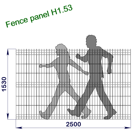 Панель огорожі дротяна Торнадо Оригінал H1,53–5/5 (1530x2500) х/к Ст1 ТПК RAL 7016