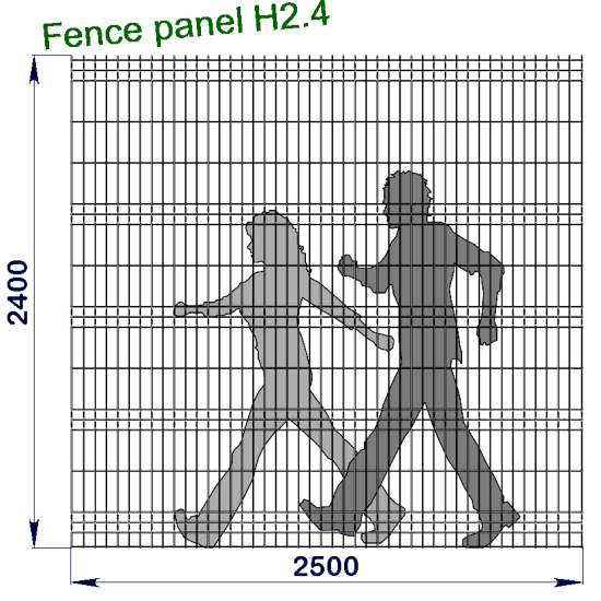 Панель огорожі дротяна Торнадо Оригінал H2,4–5/5 (2400x2500) х/к Ст1 ТПК RAL 6005