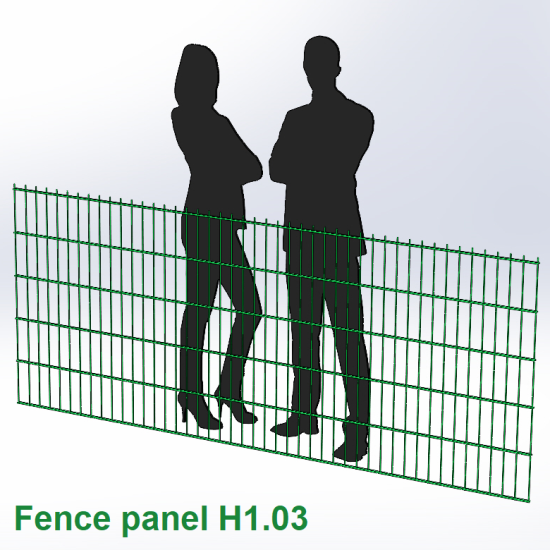 Панель ограждения проволочная Ураган Дуос H1,03–5/4/5 (1030x2500) х/к Ст1 ТПК RAL 6005
