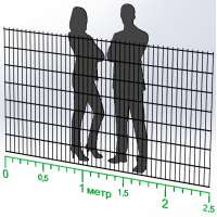 Панель огорожі дротяна Ураган Дуос H1,43–6/5/6 (1430x2500) х/к Ст1 ТПК RAL 7016