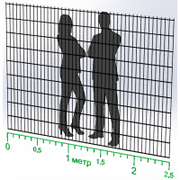 Панель огорожі дротяна Ураган Дуос H1,83–5/4/5 (1830x2500) х/к Ст1 ТПК RAL 7016