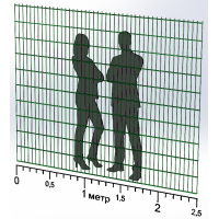 Панель огорожі дротяна Ураган Дуос H2,03–5/4/5 (2030x2500) х/к Ст1 ТПК RAL 6005