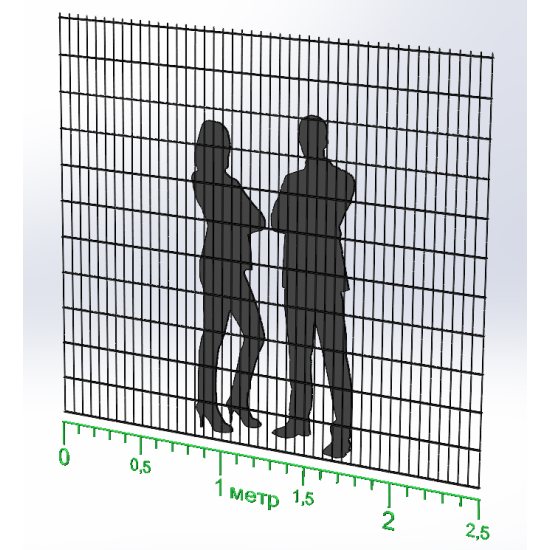 Панель огорожі дротяна Ураган Дуос H2,23–5/4/5 (2230x2500) х/к Ст1 ТПК RAL 7016