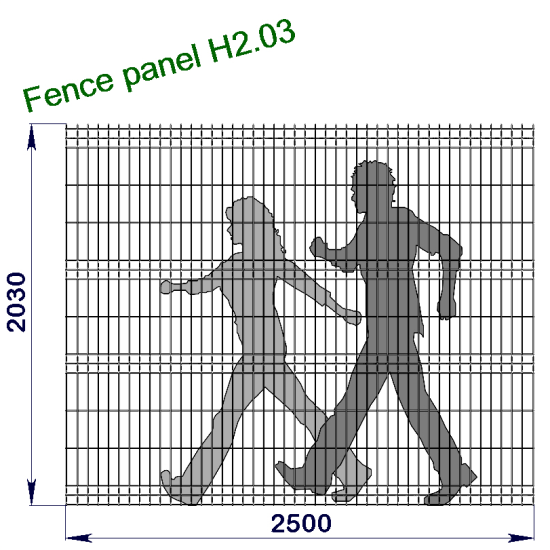 Панель ограждения проволочная Эконом Город H2,03–4/3 (2030x2500) оц Ст1 без покраски