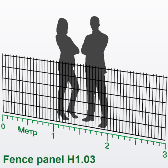 Панель огорожі дротяна Економ Дуос H1,03–5/4/5 (1030x3000) оц Ст1 без фарбування