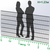 Панель огорожі дротяна Економ Дуос H1,23–6/5/6 (1230x2500) оц Ст1 без фарбування