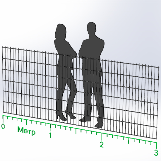 Панель огорожі дротяна Економ Дуос H1,23–6/5/6 (1230x3000) оц Ст1 без фарбування
