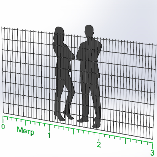 Панель огорожі дротяна Економ Дуос H1,63–6/5/6 (1630x3000) оц Ст1 без фарбування
